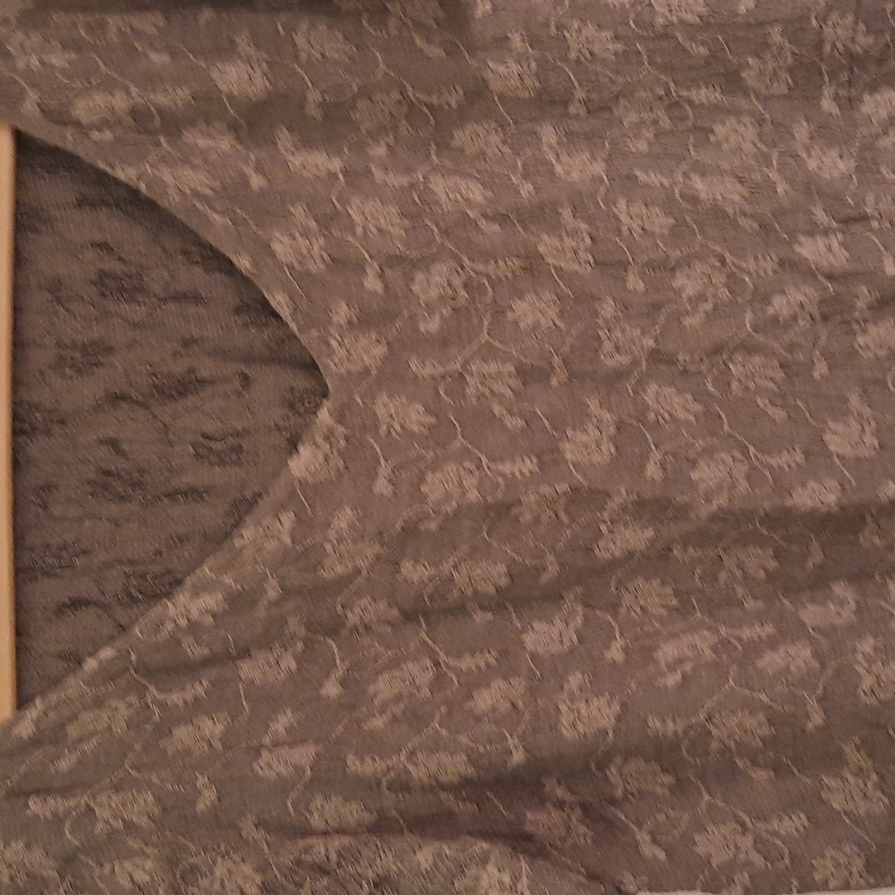 Eileen Fisher Sustainable Floral Jacquard Maxi Sand V-Neck Dress L